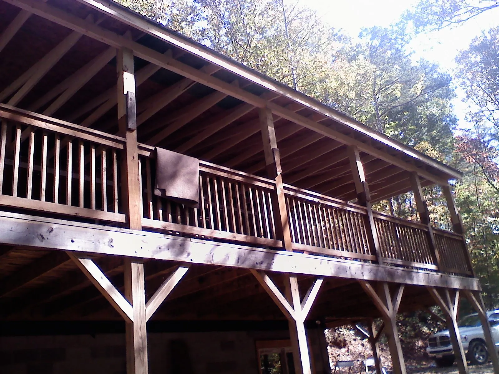 Timber framing under a new elevated porch and deck — Roof Leak Repair in Interlachen by Roofing Brothers